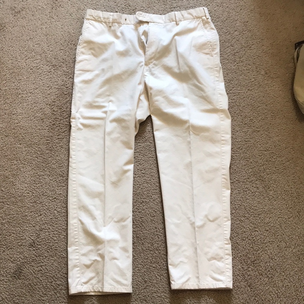 Light Khaki Peter Millar Soft Touch Twill pants.